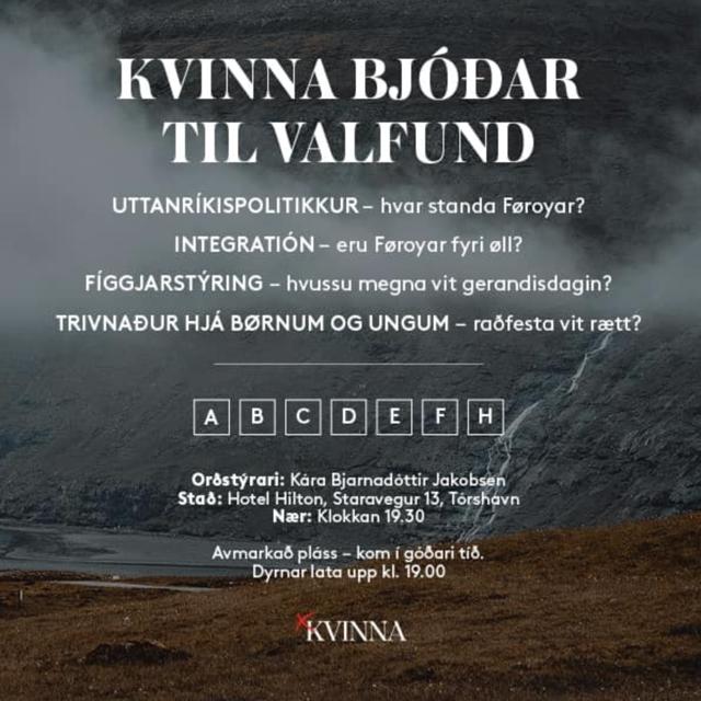 Kvinna bjóðar til viðkomandi valfund